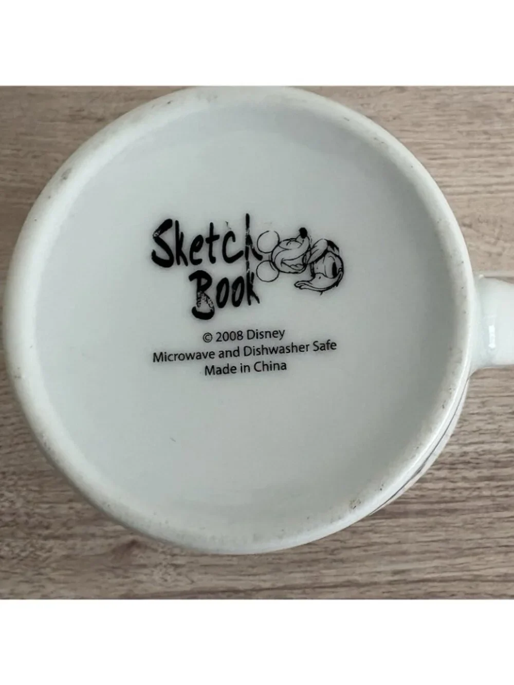 Disney Sketchbook Mickey Mouse Black White Ceramic Mug 2008